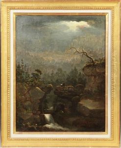 Man Overlooking Waterfall