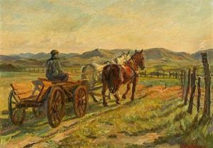 Horse Carriage On A Heath, Probably Near Skagen