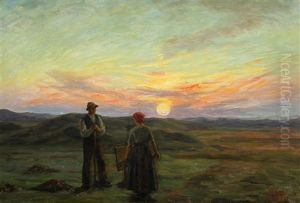 Couple In Conversation While The Sun Is Setting Couple In Conversation While The Sun Is Setting
