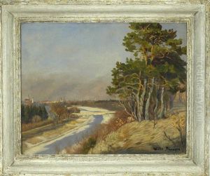 Blick Von Der Hochleite An Der Isar Auf Munchen by Friedrich Wilke