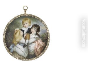 The Three Children Of Sir Robert Smith, 5th Baronet And Lady Charlotte Smith Nee Delaval: Louisa (b.1782), Charlotte (b.1783) And George Henry (1784-1852) by Francis William Wilkin