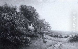 Spring Blossom On The Coast Of Devon & A Devonshire Garden Above The Bay by Arthur Stanley Wilkinson