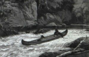Indians Shooting The Rapids by John B. Wilkinson