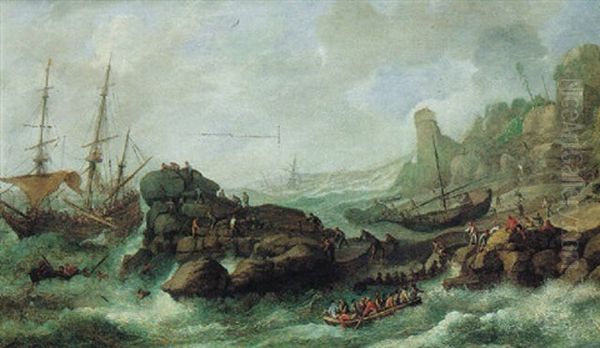 Tempete D'une Cote Rocheuse - view 1