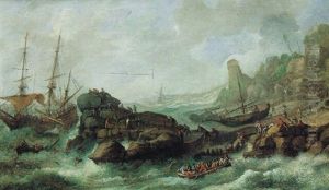 Tempete D'une Cote Rocheuse