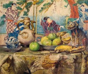 Nature Morte Aux Objets Japonais by Valentine Willaert-Fontan