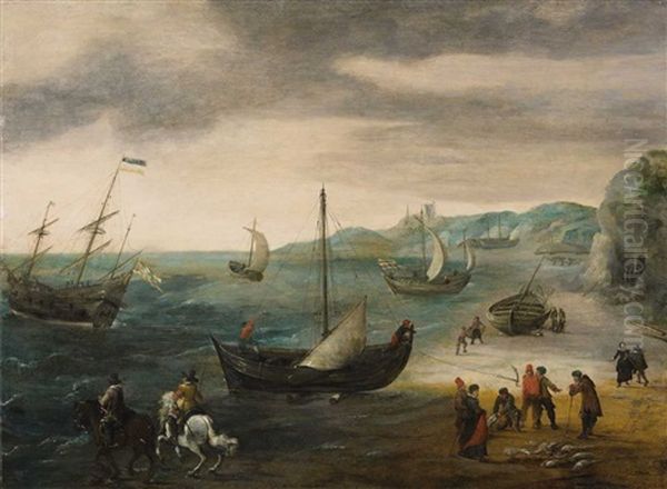 Coastal Landscape With Rich Figural Staffage - view 1