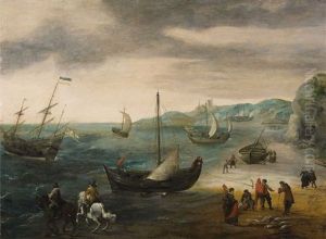 Coastal Landscape With Rich Figural Staffage by Abraham Willaerts
