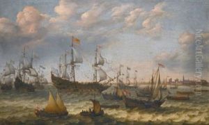 The Arrival In Vlissingen Of The Recently Married Elector Palatine Frederick V And Elizabeth Stuart by Adam Willaerts
