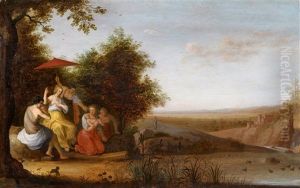 Die Auffindung Des Mose (+ Jakob Und Rahel Am Brunnen; Pair) by Cornelis Willaerts
