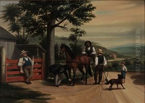 Trotting Horse About To Be Sold by Archibald Willard