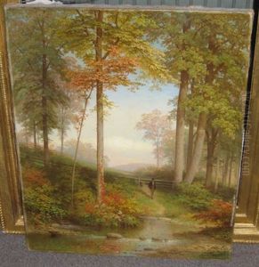 Figure On A Path In Autumn, Distant Clearing by William H. Willcox