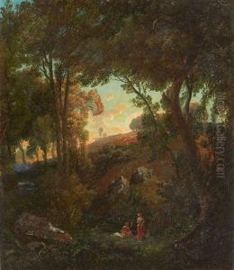 Forest Landscape With Bathers