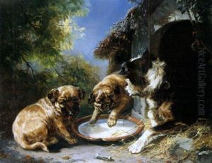 Hunde Vor Der Hutte