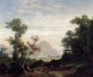 Rheintal Mit Dem Drachenfels - Blick Aus Einem Schattigen Seitental Auf Flus Und Ruine Rheintal Mit Dem Drachenfels - Blick Aus Einem Schattigen Seitental Auf Flus Und Ruine
