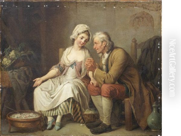 Two Figures In A Kitchen Interior - view 1
