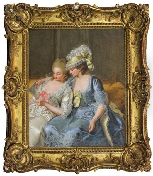 Deux Jeunes Femmes Lisant Une Lettre - view 1