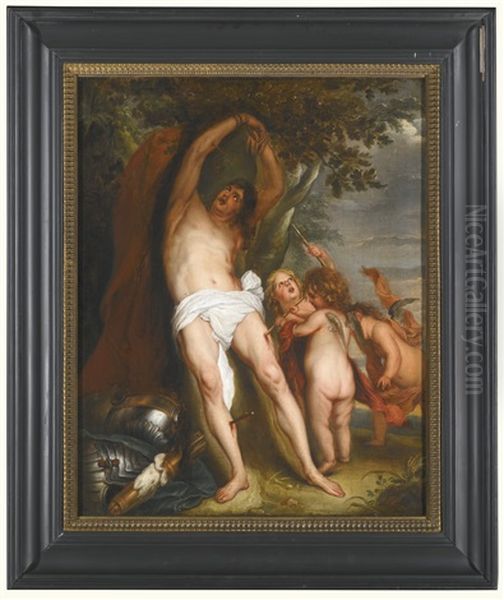 St Sebastian, Attended To By Putti - view 1