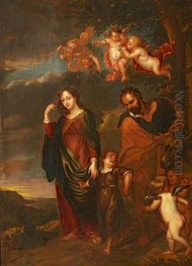 The Holy Family by Thomas (Bosschaert) Willeborts