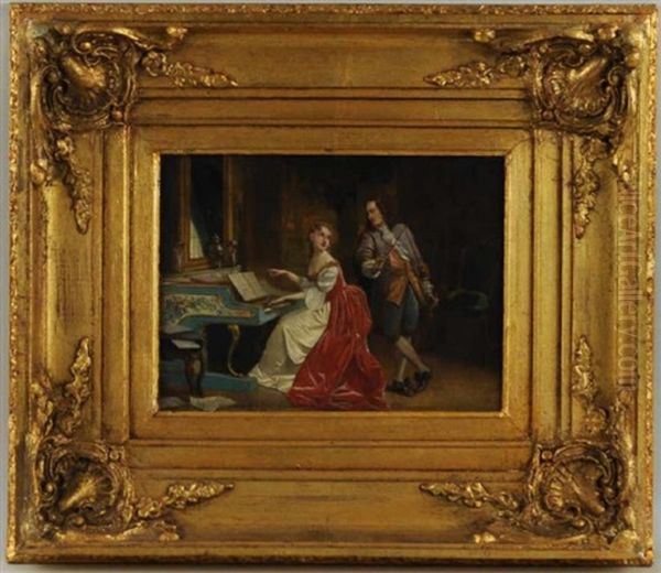 Couple By Piano - view 1