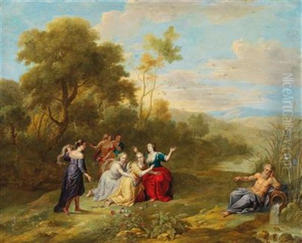 A Wooded Landscape With A Mythological Scene - view 1