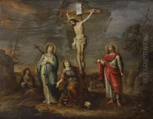 Crucifixion Entre La Vierge, Saint Jean, Marie-madeleine by Abraham Willemsens