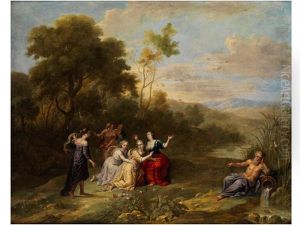 Landschaft Mit Mythologischer Szene Und Einem Flussgott