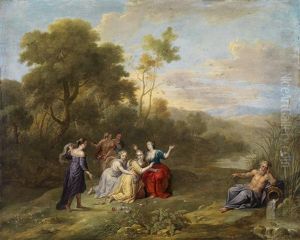 Landschaft Mit Mythologischer Szene, Vermutlich Den Tod Der Eurydike Darstellend by Abraham Willemsens