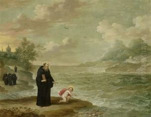 Heiliger Augustinus Mit Einem Knaben: Allegorie Der Dreifaltigkeit by Abraham Willemsens