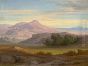 Sizilianische Landschaft Mit Blick Auf Den Monte Calogero by Ernst Willers