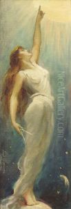 "study For "le Progres"", A Standing Classical Figure On A Planet Pointing To The Sun Signed, Inscribed "bruxelles" And Dated "1896" by Eugene Broerman
