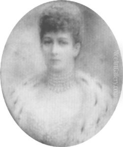 H.m. Queen Alexandra, Wearing Ermine Robes Over A Decollete Mauve Dress And A Five Strand Pearl Choker by Alyn Williams