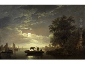 Flusslandschaft Bei Vollmond by Edward Williams