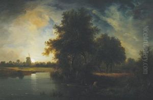 Moonlight River Landscape Moonlight River Landscape