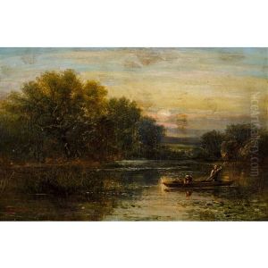 Flusspartie Mit Ruderboot by Edward Charles Williams
