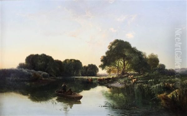Extensive River Landscape Thought To Be Henley Reaches On The River Thames - view 1