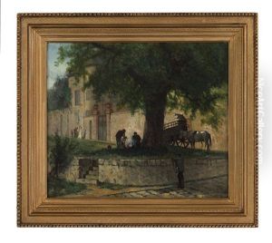 French Village Scene by Frederick Dickinson Williams
