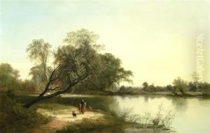 Figures Resting By A Lake