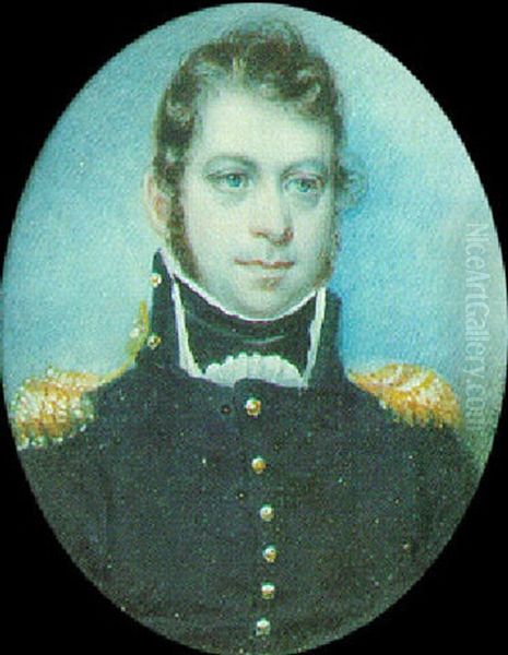 Commodore Bainbridge, Wearing Naval Uniform With Gold Epaulettes And Buttons And Black Stock - view 1