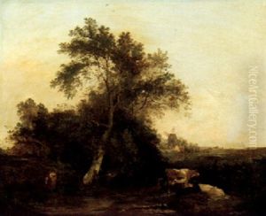 Fishing By The Pond by James Francis Williams