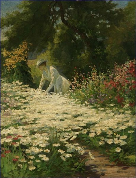 Woman Tending Her Garden - view 1