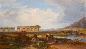 Herdsmen In The Roman Campagna by Penry Williams