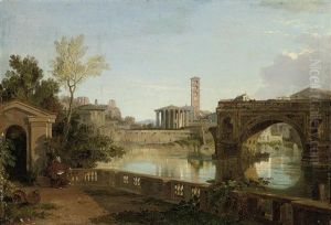 A View On The Tiber Looking Towards The Palantine Hill With Santa Maria In Cosmedin And The Temple Of Vesta