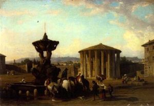 View Of The Temple Of Vesta, The Piazzi Di Bocca Di Verita by Penry Williams