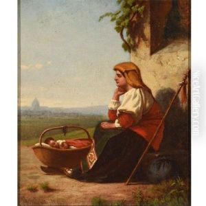 Italian Travelers, Mother And Child by Virgil Williams