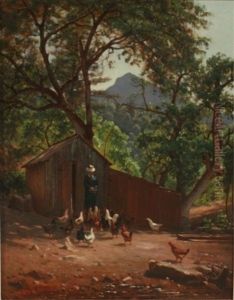 Girl Feeding Chickens by Virgil Williams