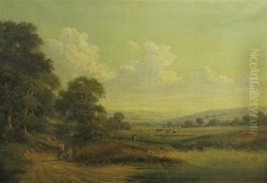 By A River; On A Country Lane (a Pair)
