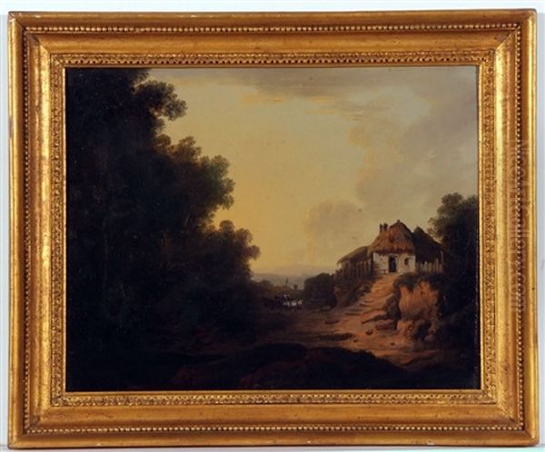 Figure With Horse And Cart Before A Cottage - view 1
