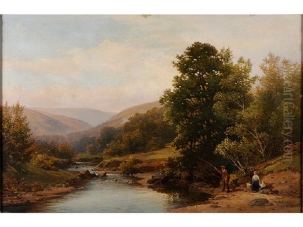 On The Teign (fishing On The Banks Of The River) - view 1