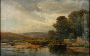 A Pastoral Landscape With Cattle Grazing On A Hillside (+ Another; Pair) A Pastoral Landscape With Cattle Grazing On A Hillside (+ Another; Pair)